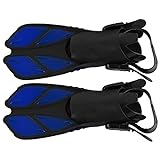 FastUU Schnorchelflossen, Taucherflossen Blau TPR+PP 1 Paar Einstellbar zum Schwimmen zum Tauchen(XL)
