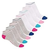 Footstar Damen Motiv Sneaker Socken (8 Paar), Kurze süße Söckchen mit Mustern - Grau-Bunt 39-42