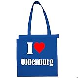 Tasche I Love Oldenburg Größe 38x42 Farbe Grau Druck Schwarz