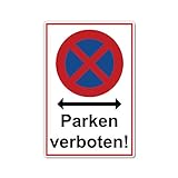 Absolutes Halteverbot parken verboten Schild 20 x 30 cm aus stabiler PVC Hartschaumplatte 3mm Parkplatzschild mit UV-Schutz von STROBO