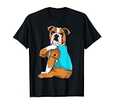 Englische Bulldogge I Love Dad Tattoo Bekleidung Hund Papa Geschenke T-Shirt