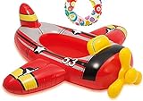 Aufblasbares Babyboot Kinderboot Schlauchboot Boot Pool-Cruiser Schwimmsitz Schwimmboot Wasserspielzeug Babysitz für Pool Wasser Bade-See Meer Motiv Flugzeug Auto Fisch (Flugzeug)