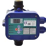 Agora-Tec® Pumpen Steuerung Druckschalter Durchflusswächter AT-DWv-15-MCU verkabelt (Abschalt Druck einstellbar) mit Trockenlaufschutz, Überdrucküberwachung