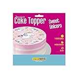 DECOCINO Tortenaufleger “Sweet Unicorn” – Cake Topper, Esspapier mit Einhorn-Motiv –Geburtstags-Torten/Geburtstags-Kuchen bei Kinder-Geburtstagstagen