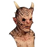rethyrel Horror Devil Full Head Neuheit Latex Horror Masken-Halloween Gesichtsbedeckung Horror Monster Cosplay Kopfbedeckung Prop