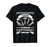 Herren Allerbester Opa Geburtstag September Vintage Werkstatt Opa T-Shirt
