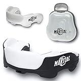 Martial Premium Mundschutz für ideale Atmung! Zahnschutz perfekt anpassbar mit Transportbox. Für Kampfsport, MMA, Boxen, Kickboxen, Hockey, Football - Erwachsene
