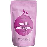 Divique Kollagen Pulver [500g] - Premium Collagen Complex Typ 1, 2, 3, 5, 10 - 100% Kollagen Hydrolysat Peptide - 10.000 mg Collagen pro Tag - geschmacksneutral, wasserlöslich, ohne Zusatzstoffe