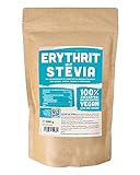Erythrit + Stevia natürlicher Zuckerersatz ohne Kalorien 1:1 Süße gegenüber Zucker, ohne Eigengeschmack, gesunde Alternative zum Kochen, Backen, Süßen (1 kg Doypack)