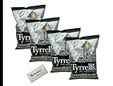 Tyrrells Chips black truffle & seasalt Sparpaket 4x 150g + Benefux. Erfrischungstuch 600 g