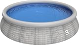 Avenli Pool 457 x 84 cm Family Prompt Set Pool Aufstellpool ohne Pumpe Pool-Set grau Gartenpool Schwimmbecken rund für Familien & Kinder graue Rattan Optik