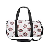 Mr.lucien Pink Lips Reisetasche Duffle Bag Gothic Canvas Sportbeutel Gym Bag mit verstellbarem Gurt für Herren Damen 2020101