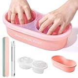 Yokilly Nagellackentferner Einweichschale:Doppelhändiger Aceton UV Nagellack Shellac Entferner Schüssel - Dipping Powder Gelnägel Acrylnägel Entferner Werkzeug Set (Einheitsgröße-2)