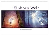 Einhorn Welt - verträumte Einhornbilder (Wandkalender 2023 DIN A3 quer), Calvendo Monatskalender