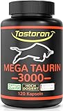 Tostoron MEGA TAURIN 3000 extra stark + hochdosiert - 120 Kapseln, kontrollierte Qualität, entwickelt + produziert in Deutschland¹, 1 Dose (1x104g) hol dir den TOSTORON HAMMER direkt nach Hause!