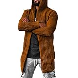 BASHAMAN Strickjacke Herren Slim Fit Weich Komfortabel Knit Sweater Herren Casual Mode Warm Gestrickte Jacke Herren Temperament All-Match Trend Sweater Jacke Herren D-Brown L