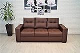 Braunes Echtleder 3 Sitzer Couch Sofa Mallorca Pik 205cm Ledersofa Echt Leder Mondial Farbauswahl !!!