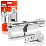 GERCAR Knaufzylinder 30/30 Schließzylinder Zylinderschloss Türschloss - inkl. 5 Schlüssel - Einzeln - Länge: 60mm , A:30 B:30 - 1er S