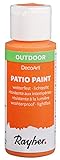Rayher 38610208 Patio Paint, mandarine, Flasche 59 ml, wetterfeste Acrylfarbe für Den Außenbereich, lichtecht, Farbe für Innen und außen, Outdoor-Farbe
