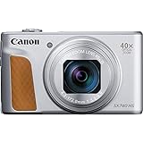 Canon PowerShot SX740 HS Digitalkamera (20,3 MP, 40-fach optischer Zoom, 7,5cm (3 Zoll) Display, DIGIC 8, 4K Ultra HD, HDMI, WLAN, Bluetooth, Blendenautomatik, Zeitautomatik), silber
