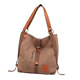 CIMAXIC Dunkelbraune Multifunktionale Canvas Umhängetasche Große Kapazität Handtasche Langlebige Tragetasche Für Damen Outdoor Tote Bag Für Reisen Und Alltag
