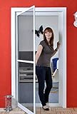 Premium Slim PLUS Fliegengitter für Tür bis max. 93 x 203 cm | mit Fiberglasgewebe - Profi Insektenschutz - 100 cm x 210 cm anthrazit