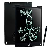 Richgv Magnetische Zeichenbretter 12 Zoll LCD Writing Tablet Löschbare Elektronische Digitale Zeichenblock Doodle Board Geschenk für Kinder Erwachsene Home School Office (Schwarz)