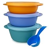 Tupperware CrystalWave Set (3) 400 ml orange + 600 ml blau + 800 ml türkis (inkl. Eierlöffel)