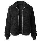 Wixra Damen Casual Mantel Outwear Jacke Loose Street Overcoat, Schwarz, L