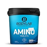 Bodylab24 Amino Tabs 300 Tabletten / Essentielle Aminosäuren hochdosiert / inkl. aller BCAA (L-Leucin, L-Isoleucin und L-Valin) / Zur Regeneration und zum Muskelaufbau