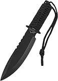 normani Messer mit feststehender Klinge und Nylontasche, Griff mit Nylonband Adventurer Farbe Schwarz