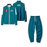 Bluecoolly 𝙎𝙦𝙪ἰ𝙙 𝑮𝙖𝙢𝐞 Staffel 2 Kostüm,𝙎𝙦𝙪ἰ𝙙 𝑮𝙖𝙢𝐞 Costume Merch Unisex,Cosplay Anzug Set,Sweatshirt und Hose #007 456 333 222,Cosplay Karneval Zubehör Maskerade Party R