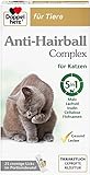 Doppelherz Anti-Hairball Complex für Katzen – Mit wertvollen Faserstoffen und Ölen zur Unterstützung der Verdauung bei Haarballen – 25 cremige Licks