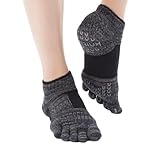 Knitido+ Umi ABS Zehensocken für Pilates und Yoga, mit Arch Support, Größe:35-38, Farbe :schwarz (09)