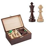 Klassisches Staunton Chess Pieces NO.5 in Mahagoni Box | Master of Chess | Gewichtete nur Schachfiguren Holz - Handgemachtes Championship Chess Set Ohne Schach Brett