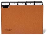 Durable Leitregister A-Z aus Pressspan, 5/5 Teilung & beschriftbare Taben, A5 quer, braun, 425511