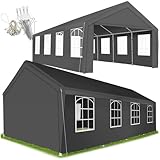 tectake Partyzelt 4x8, Gartenpavillon, Gartenzelt mit wasserdichte Plane, Festzelt mit UV-Schutz, Eventzelt mit Fenstern, Pavillon für Garten, Festival, Hochzeit, Party, Camping - g