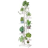 Pflanzenständer Indoor Outdoor Metall Mehrere Blumentopfhalter Regal Pflanzen Lagerregal für Garten Balkon Wohnzimmer… (Weiß, 8-Tier 9 Töpfe)