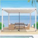 Transparente wasserdichte Pergola-Plane, Seitenteile mit Reißverschluss, 0,5 mm, transparente Outdoor-Vorhänge für Pavillon, 3,6 x 2,1 m Größ