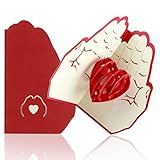 YIRSUR Pop-Up Karte Geburtstagskarte, 3D Herz Grußkarten-Romantik Faltkarte Grußkarte Muttertag Karte, Romantische Liebeskarte zu Weihnachten, Geburtstag oder Hochzeitstag (inkl Umschlag）
