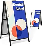 Plakatständer Kundenstopper Infoständer DIN A1 Gehwegaufsteller Werbetafel Zwei Plakate Schwarz Rostfreier Stahl (Doppelseitiges Poster)