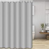 Nasharia Duschvorhänge, Waschbar Badvorhänge aus Polyester, Wasserdicht Anti-Schimmel, Anti-Bakteriell mit 12 Duschvorhangringe Design, 180 x 200cm, Grau