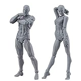 RXING Actionfigur Modell Mensch Mannequin Mann und Frau Set, Zeichenfiguren für Künstler mit Zubehör Kit zum Skizzieren, Malen, Zeichnen, Künstler