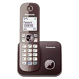 Panasonic KX-TG6811GA DECT Schnurlostelefon (strahlungsarm, Eco-Modus GAP Telefon, ohne Anrufbeantworter, Festnetz, Anrufsperre) mocca-braun