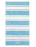 TOM TAILOR 0110378 Strand- und Liegetuch Velours Stripes 1x 85x160 cm Aqua