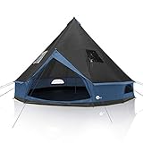 your GEAR Zelt Ravello - Tipizelt in 2 Größen für 4-8 Personen, Familienzelt mit 400 cm oder 500 cm Durchmesser, Campingzelt mit 5000 mm Wassersäule, UV 50+ Schutz, eingenähtem Boden, Insek