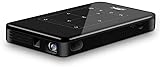 GOHHK Mini-Projektor Smart Portable, Full HD 4K 1080p Wireless WiFi Android 6.0 Multimedia-Filmprojektor Heimkino Kompatibel mit Laptop/Telefon/Smartphone