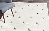 ABAKUHAUS Meerestiere Türkischer Flächenteppich, Schatten eines Hais Kunst, Weicher Teppich für Wohnzimmerdekoration mit Distressed-Look, 160 x 230 cm, Waldgrün