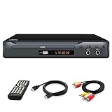 LP-077 Kompakter DVD-Player mit SCART-Anschluss, Regionsfreier HD-DVD-CD-Player mit HDMI-Anschluss/AV-Anschluss, integriertes PAL/NTSC-TV-System, unterstützt MIC-Eingang, USB-Eingang