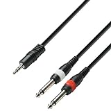 Adam Hall Cables K3YWPP0300 Audiokabel 3,5mm Klinke stereo auf 2 x 6,3mm Klinke mono 3m
